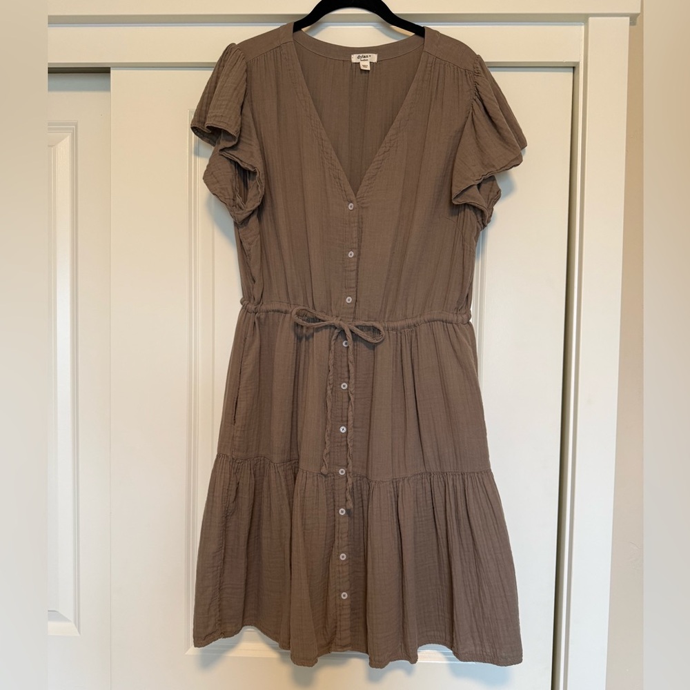 Dylan Sage Green Button-Down Dress
